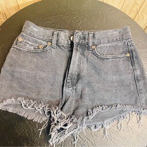 Bdg black denim frayed shorts